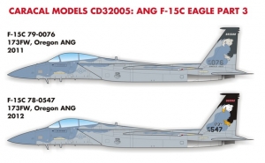 Caracal Models CD32005 1/32 Air National Guard F-15C Eagle Part 3 (Decals for Tamiya Kit)