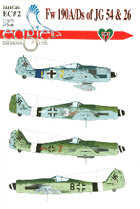 EagleCals Decal EC#2 Fw190A-8/D-9 of JG 54 & JG26 (Part 2)