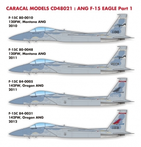 Caracal Models CD48021 1/48 Air National Guard F-15 Eagle Part 1 (Decals)