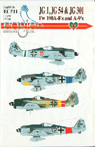 EagleCals Decal EC#11 Fw190A-8/A-9 of JG1, JG54 & JG301