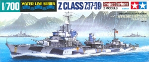 Tamiya 908(31908) 1/700  Kriegsmarine Z Class Destroyer (Z37-Z39) "Project Barbara" (2 kits)